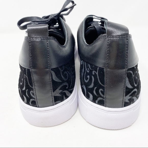 Robert Graham Men's Black Leather CREED Sneakers - Picture 6 of 10